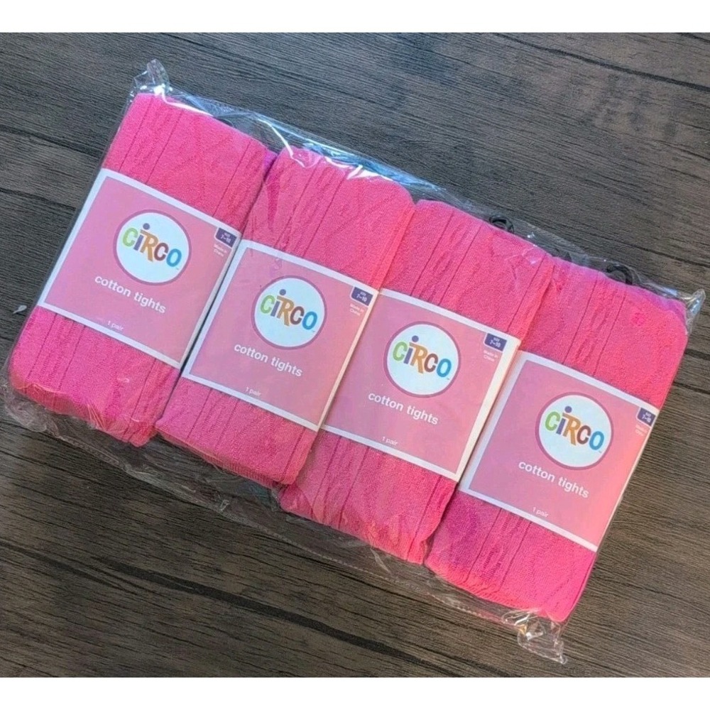 4 Circo Girls Tights Size 7-10 Pink Cable Knit Cotton Blend Target Lot New